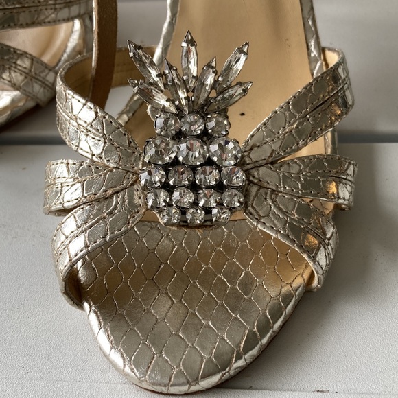Kate Spade Strappy heels with pineapple rhinestone embellishments - Picture 2 of 9